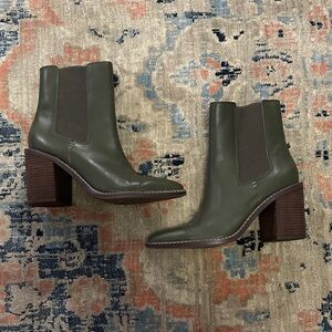 Crown Vintage Olive Heeled Boots